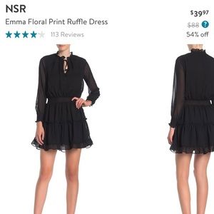 New with tags NSR Emma ruffle dress size large black